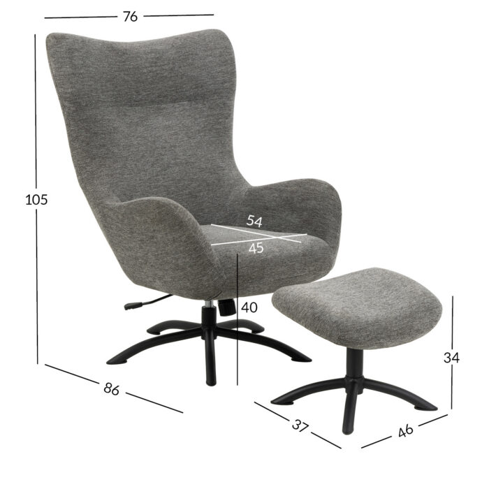 Tugitool TALGARTH recliner jalapingiga, hall Elutoamööbel ACTONA