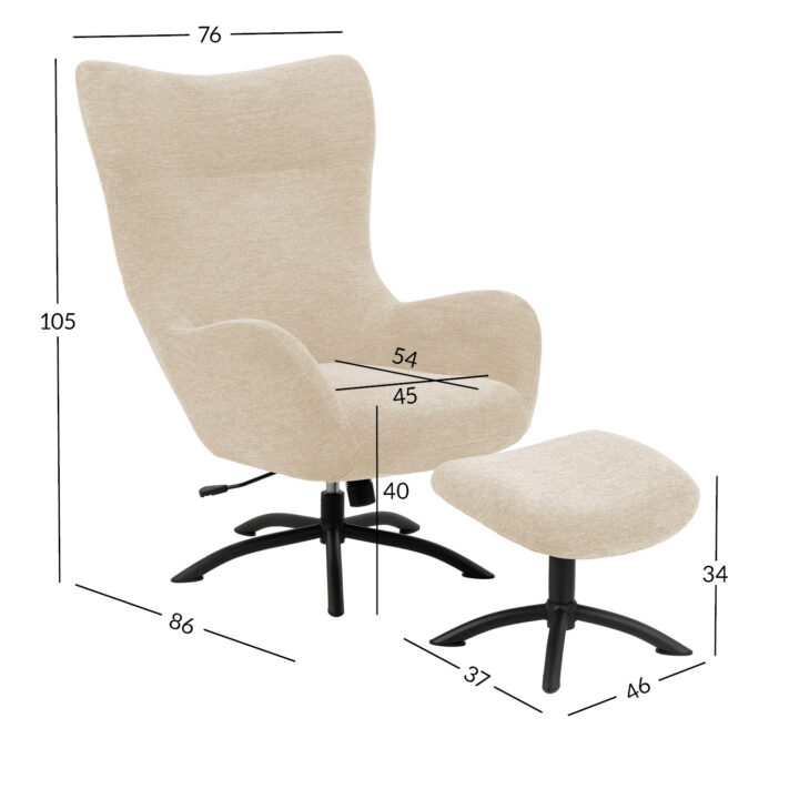 Tugitool TALGARTH recliner jalapingiga, beež Elutoamööbel ACTONA