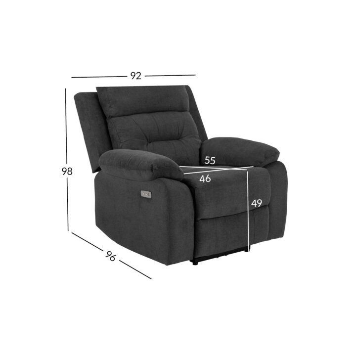 Tugitool VANSBRO recliner, hall, 92x96xH98cm Elutoamööbel Recliner