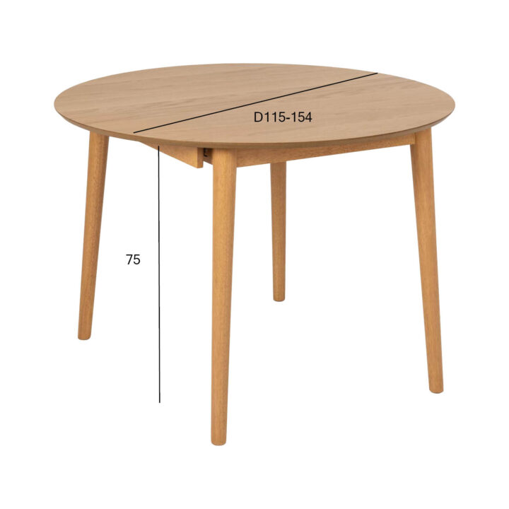 Söögilaud MONTREUX D115/154xH75cm, naturaalne Söögilauad
