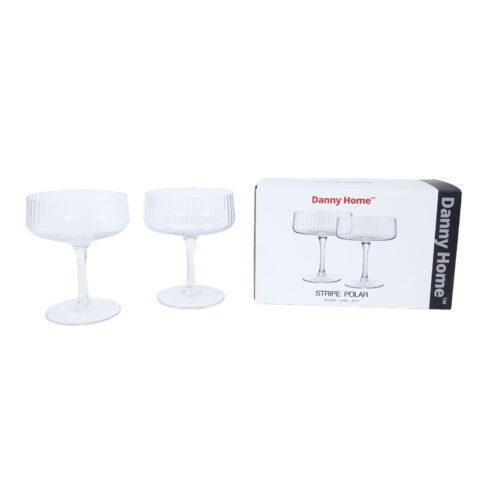 Vahuveinipokaalid 2tk STRIPE POLAR H12cm 220ml, läbipaistev Klaasid, pokaalid Klaasid, pokaalid