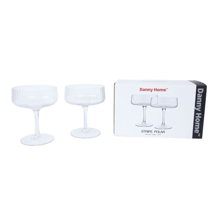 Vahuveinipokaalid 2tk STRIPE POLAR H12cm 220ml, läbipaistev Klaasid, pokaalid Klaasid, pokaalid