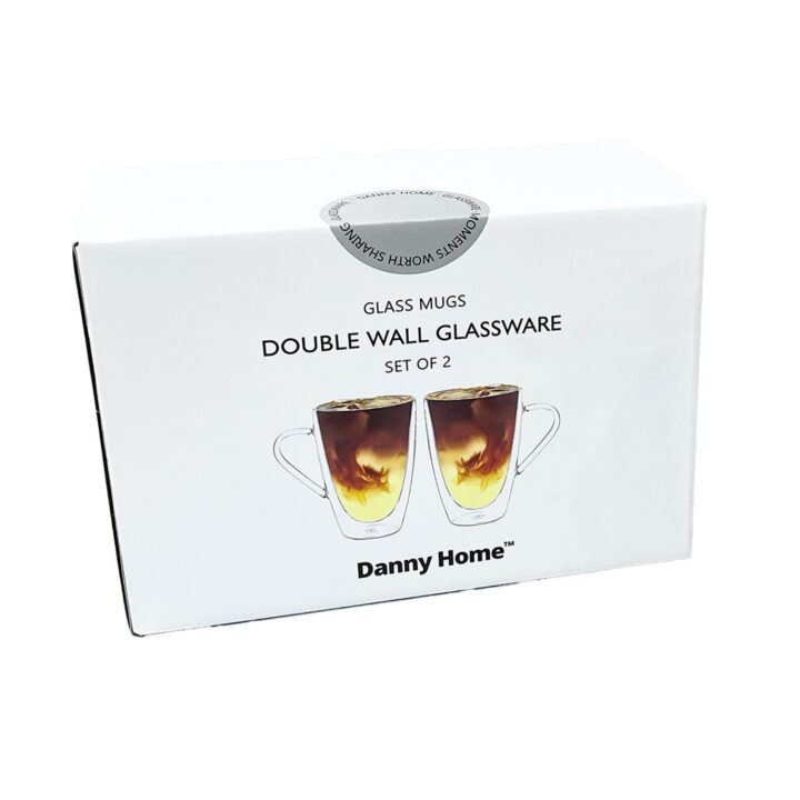 Kruusid DOUBLE 2tk 350ml klaasist topeltseinaga Klaasid, pokaalid