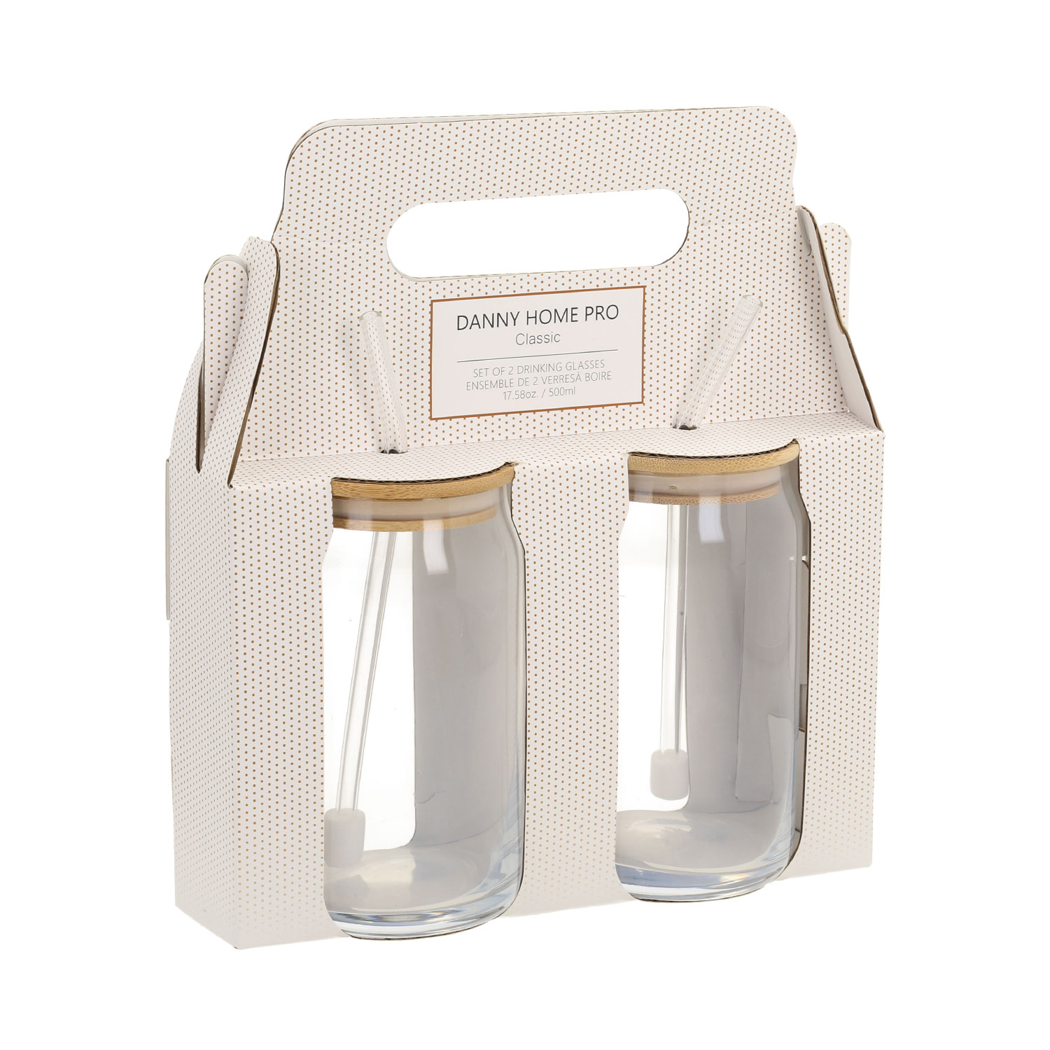 Joogiklaasid CLASSIC 2tk 500ml, kaanega ja klaasist kõrrega Klaasid, pokaalid Joogiklaasid CLASSIC 2tk 500ml, kaanega ja klaasist kõrrega Klaasid, pokaalid