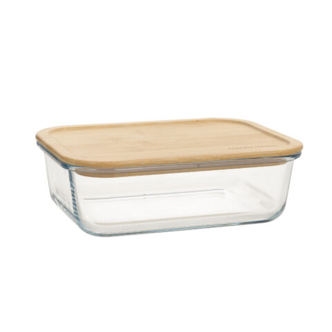 Kauss BOXY 22×16,4xH6,7cm 1500ml, klaas, bambus Lauanõud