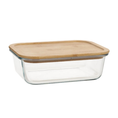 Kauss BOXY 19,7×14,7xH5,8cm 1000ml, klaas, bambus Lauanõud