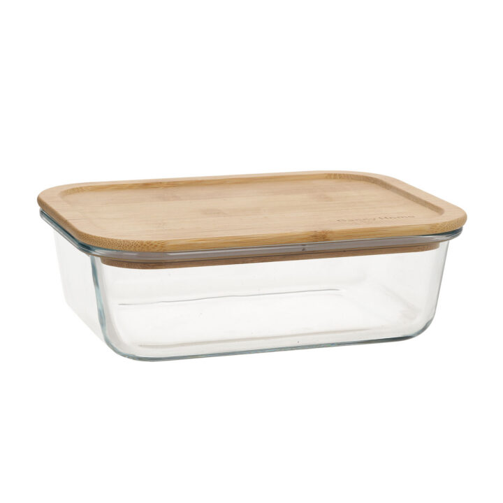 Kauss BOXY 19,7×14,7xH5,8cm 1000ml, klaas, bambus Lauanõud