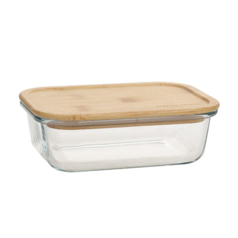 Kauss BOXY 17×12,6xH5,3cm 640ml, klaas, bambus Lauanõud