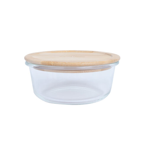 Kauss BOXY D15xH6cm 620ml, klaas, bambusest kaanega Lauanõud