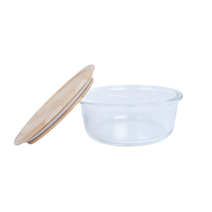 Kauss BOXY D15xH6cm 620ml, klaas, bambusest kaanega Lauanõud