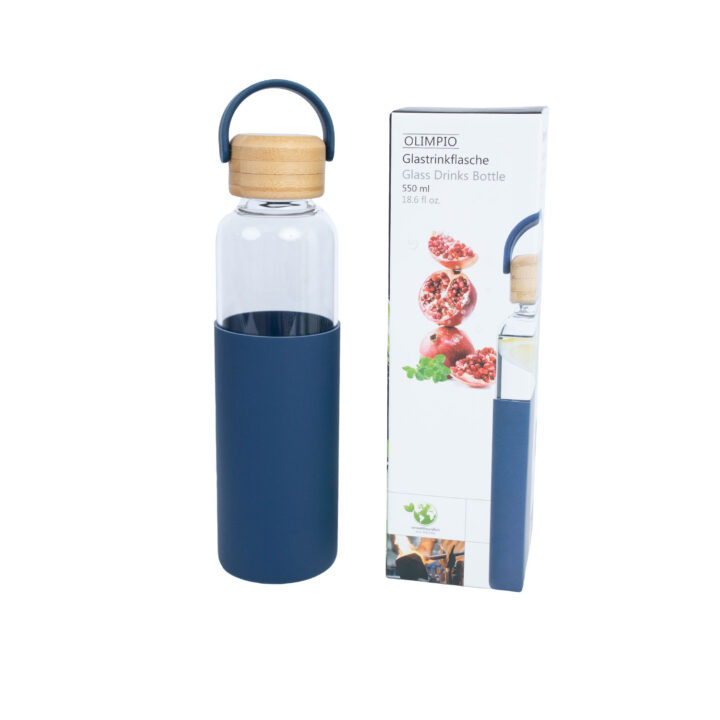 Joogipudel GLASS H22,5cm 550ml, klaasist, bambusest korgiga Lauanõud Lauanõud