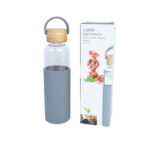 Joogipudel GLASS H22,5cm 550ml, klaasist, bambusest korgiga Lauanõud Lauanõud