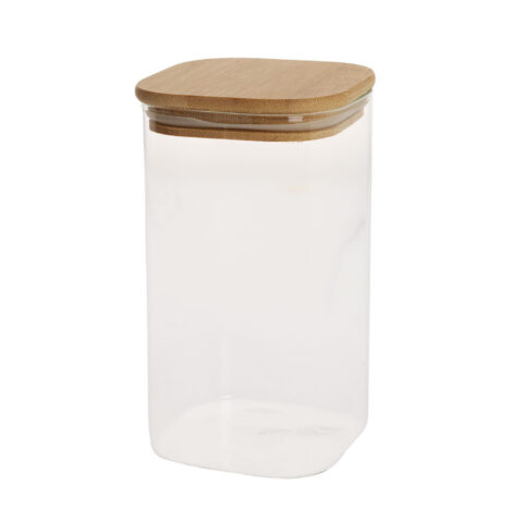 Klaaspurk JAR 10x10xH17,5cm 1400ml  bambusest kaanega Lauanõud