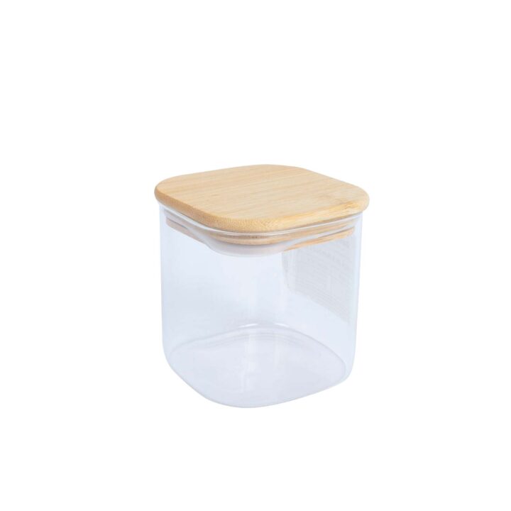Klaaspurk JAR 10x10xH10cm 800ml bambusest kaanega Lauanõud