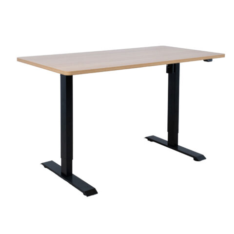 Töölaud ERGO 1-mootoriga 140x70xH71-121cm, vaher/must, melamiinplaat Kirjutuslauad ERGO