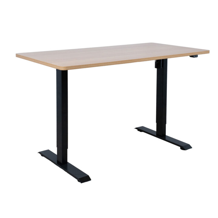 Töölaud ERGO 1-mootoriga 140x70xH71-121cm, vaher/must Kirjutuslauad ERGO