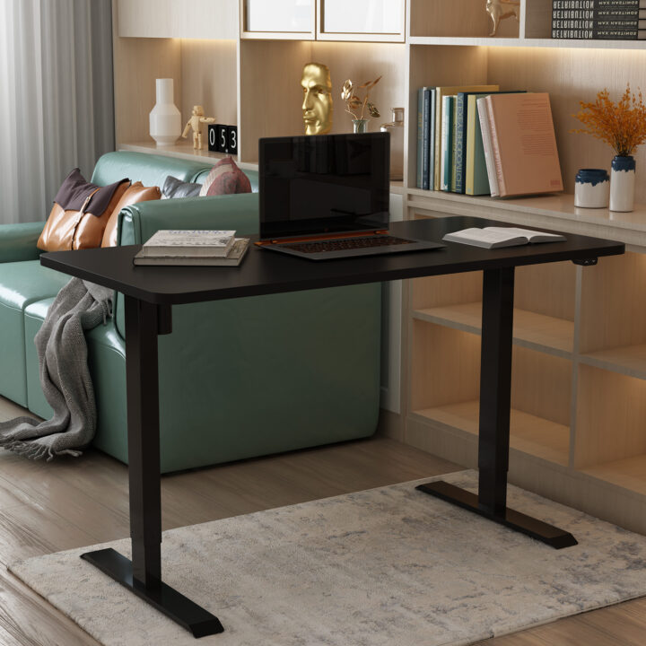 Töölaud ERGO 1-mootoriga 140x80xH71-121cm, must Kirjutuslauad ERGO