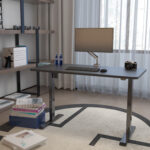 Töölaud ERGO 1-mootoriga 140x80xH71-121cm, must Kirjutuslauad ERGO