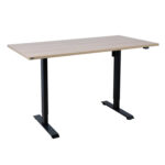 Töölaud ERGO 1-mootoriga 160x80xH71-121cm, hikkoripuu/must Kirjutuslauad ERGO