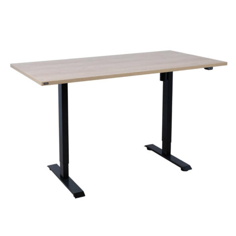 Töölaud ERGO 1-mootoriga 160x80xH71-121cm, hikkoripuu/must, melamiinplaat Kirjutuslauad ERGO