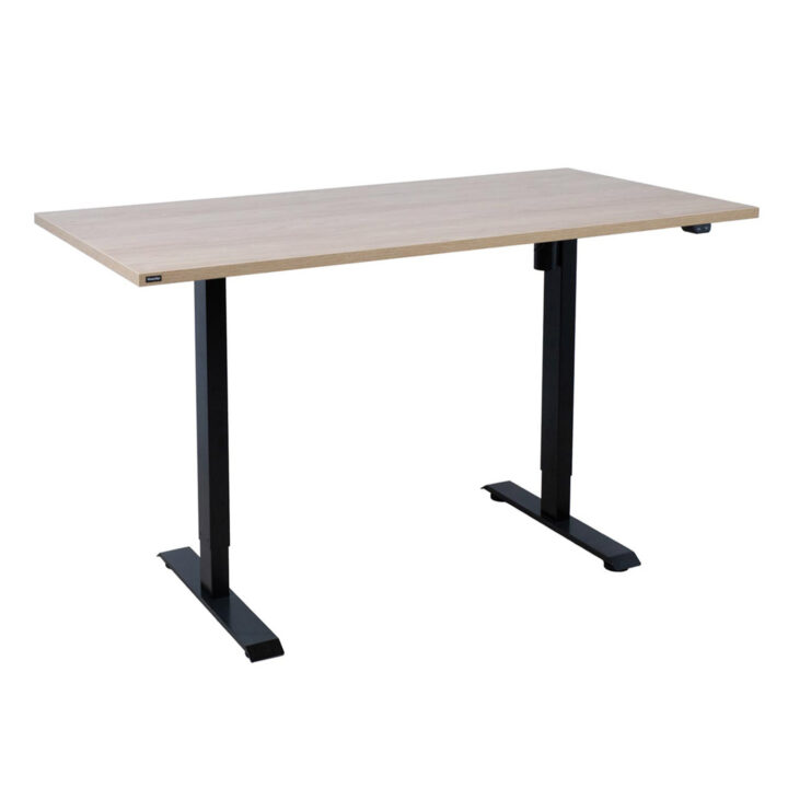 Töölaud ERGO 1-mootoriga 160x80xH71-121cm, hikkoripuu/must Kirjutuslauad ERGO