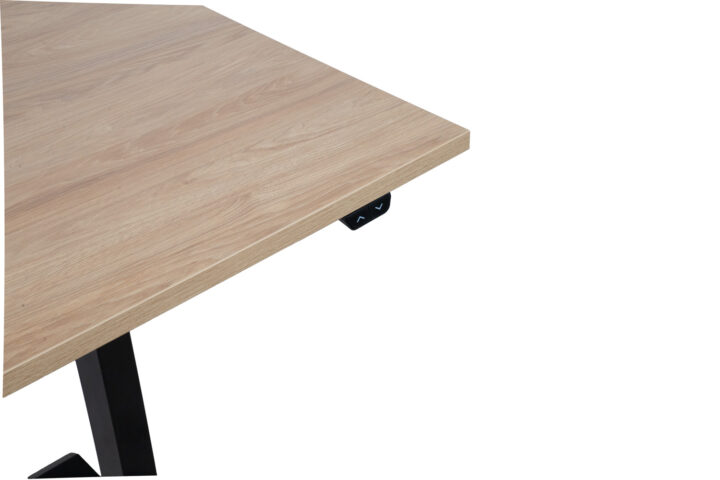 Töölaud ERGO 1-mootoriga 160x80xH71-121cm, hikkoripuu/must Kirjutuslauad ERGO