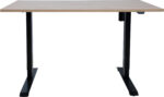 Töölaud ERGO 1-mootoriga 140x70xH71-121cm, hikkoripuu/must Kirjutuslauad ERGO