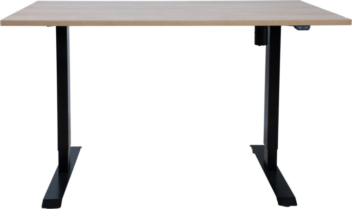 Töölaud ERGO 1-mootoriga 140x70xH71-121cm, hikkoripuu/must Kirjutuslauad ERGO