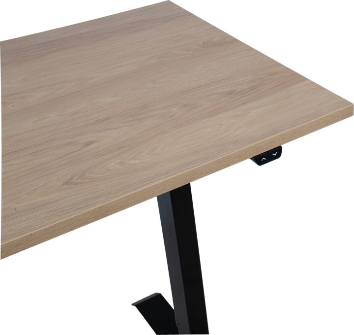 Töölaud ERGO 1-mootoriga 140x70xH71-121cm, hikkoripuu/must Kirjutuslauad ERGO