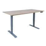 Töölaud ERGO 2-mootoriga 160x80xH60-125cm, hikkoripuu/hõbehall Kirjutuslauad ERGO