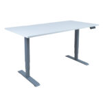 Töölaud ERGO 2-mootoriga 160x80xH60-125cm, hallikasvalge/hõbehall Kirjutuslauad ERGO