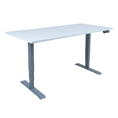 Töölaud ERGO 2-mootoriga 160x80xH60-125cm, hallikasvalge Kirjutuslauad ERGO