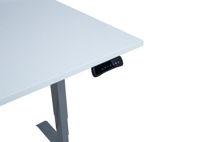 Töölaud ERGO 2-mootoriga 160x80xH60-125cm, hallikasvalge/hõbehall Kirjutuslauad ERGO