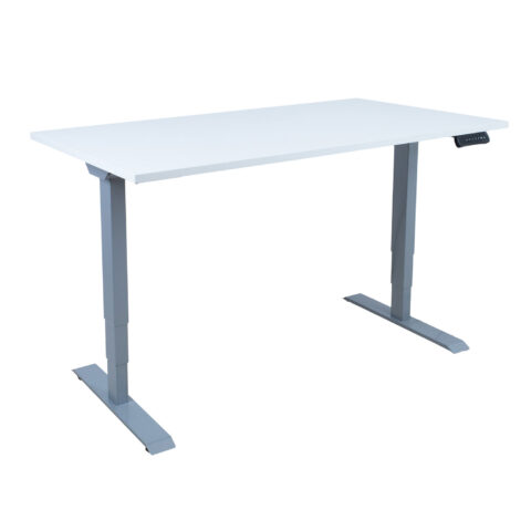 Töölaud ERGO 2-mootoriga 140x80xH60-125cm, hallikasvalge Kirjutuslauad ERGO