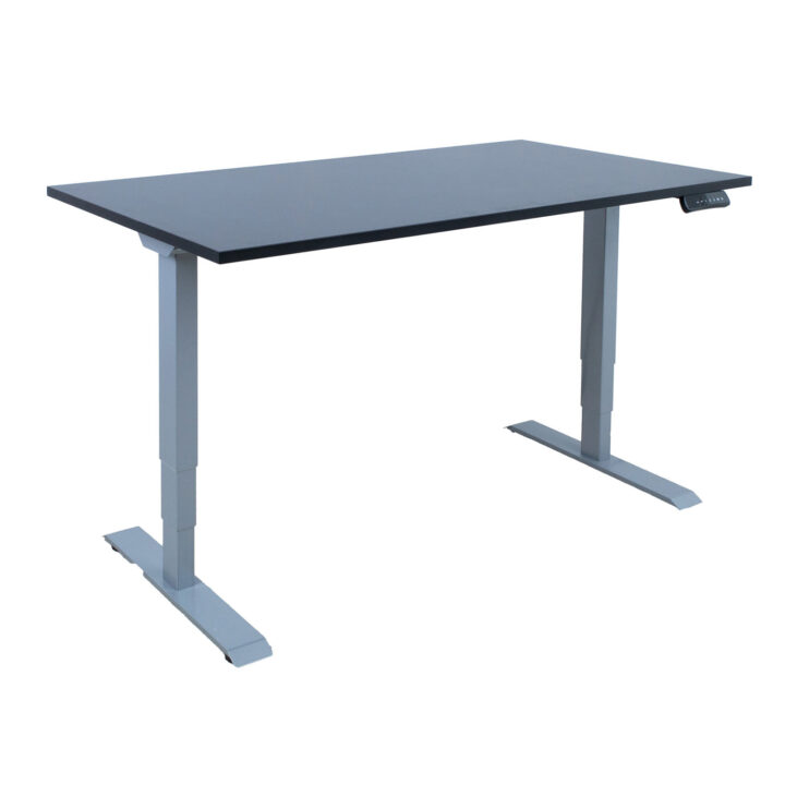 Töölaud ERGO 2-mootoriga 140x80xH60-125cm, must/hõbehall Kirjutuslauad ERGO