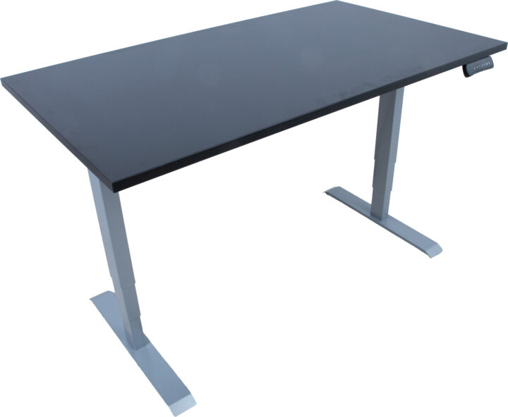 Töölaud ERGO 2-mootoriga 140x80xH60-125cm, must/hõbehall Kirjutuslauad ERGO