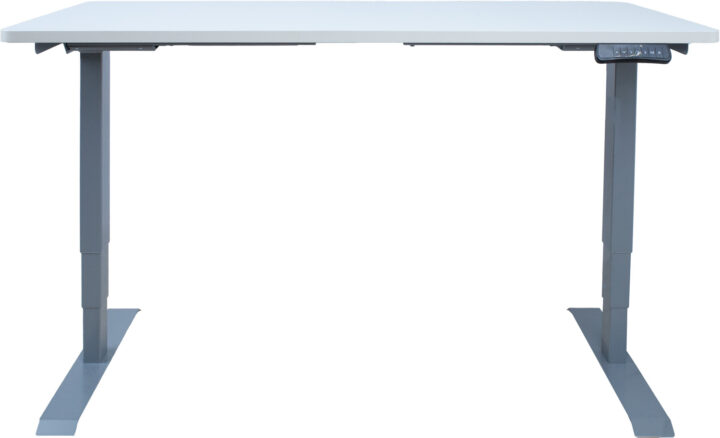 Töölaud ERGO 2-mootoriga 140x70xH60-125cm, valge/hõbehall Kontorimööbel ERGO