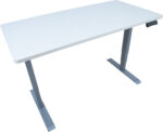 Töölaud ERGO 2-mootoriga 140x70xH60-125cm, valge/hõbehall Kontorimööbel ERGO