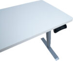Töölaud ERGO 2-mootoriga 140x70xH60-125cm, valge/hõbehall Kontorimööbel ERGO