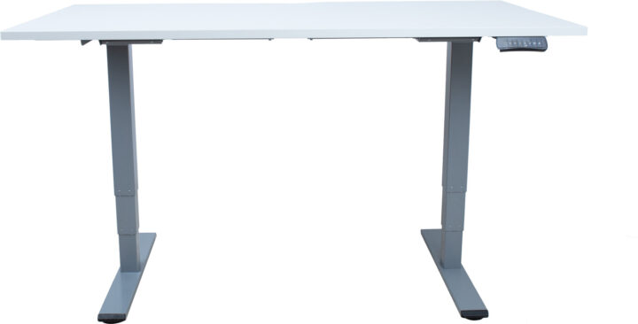 Töölaud ERGO OPTIMAL 2-mootoriga 160x80xH62-127cm, hallikasvalge/hõbehall Kontorimööbel ERGO