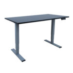 Töölaud ERGO OPTIMAL 2-mootoriga 140x80xH62-127cm, must/hõbehall Kontorimööbel ERGO