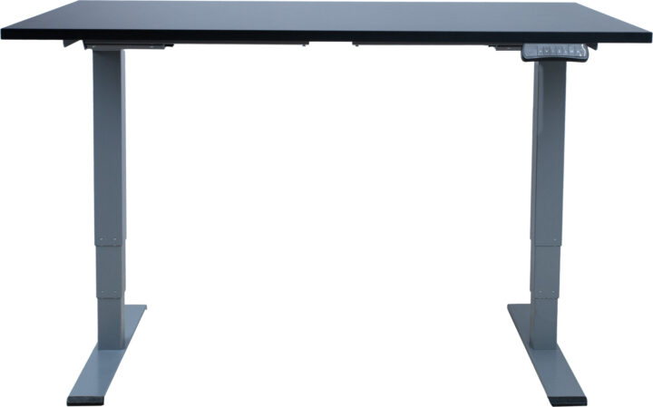Töölaud ERGO OPTIMAL 2-mootoriga 140x80xH62-127cm, must/hõbehall Kontorimööbel ERGO