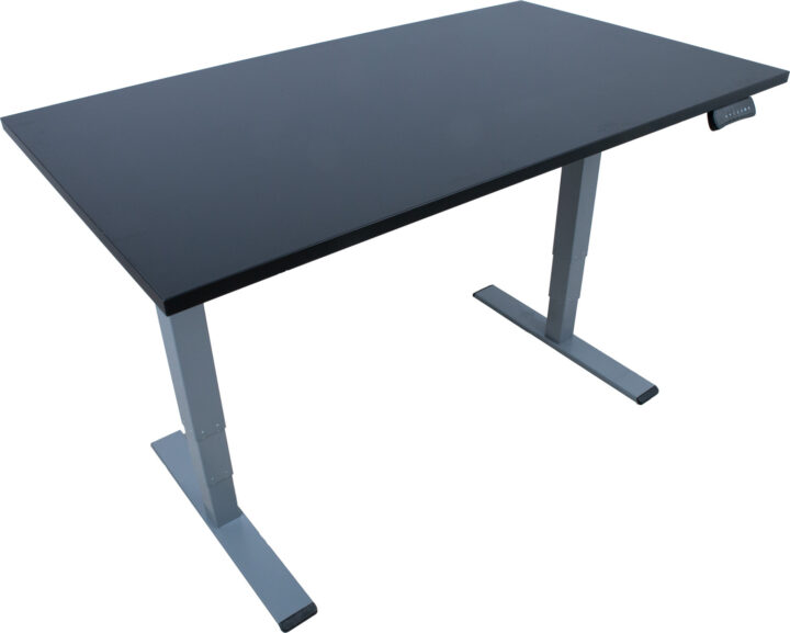 Töölaud ERGO OPTIMAL 2-mootoriga 140x80xH62-127cm, must/hõbehall Kontorimööbel ERGO