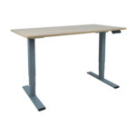 Töölaud ERGO OPTIMAL 2-mootoriga 140x70xH62-127cm, hikkoripuu/hõbehall Kontorimööbel ERGO