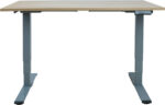 Töölaud ERGO OPTIMAL 2-mootoriga 140x70xH62-127cm, hikkoripuu/hõbehall Kontorimööbel ERGO