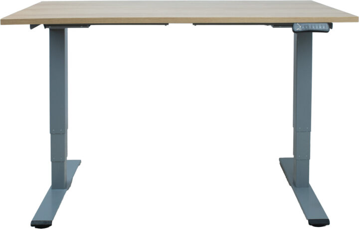 Töölaud ERGO OPTIMAL 2-mootoriga 140x70xH62-127cm, hikkoripuu/hõbehall Kontorimööbel ERGO