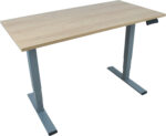 Töölaud ERGO OPTIMAL 2-mootoriga 140x70xH62-127cm, hikkoripuu/hõbehall Kontorimööbel ERGO