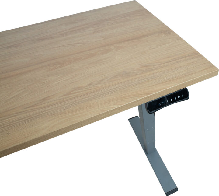 Töölaud ERGO OPTIMAL 2-mootoriga 140x70xH62-127cm, hikkoripuu/hõbehall Kontorimööbel ERGO
