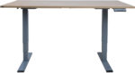 Töölaud ERGO OPTIMAL 2-mootoriga 160x80xH62-127cm, hikkoripuu/hõbehall Kontorimööbel ERGO