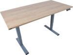 Töölaud ERGO OPTIMAL 2-mootoriga 160x80xH62-127cm, hikkoripuu/hõbehall Kontorimööbel ERGO
